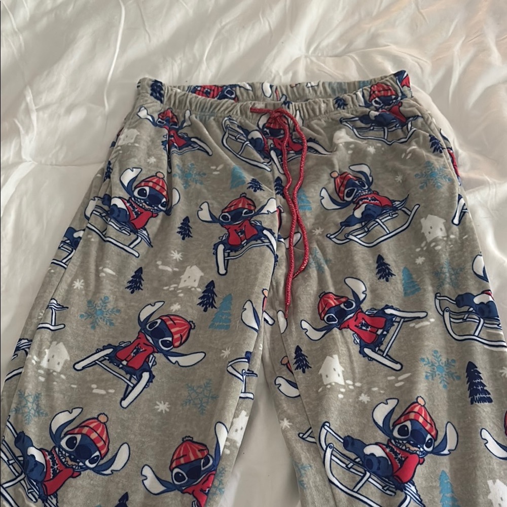 Gray Pajama Pants with Cartoon Print